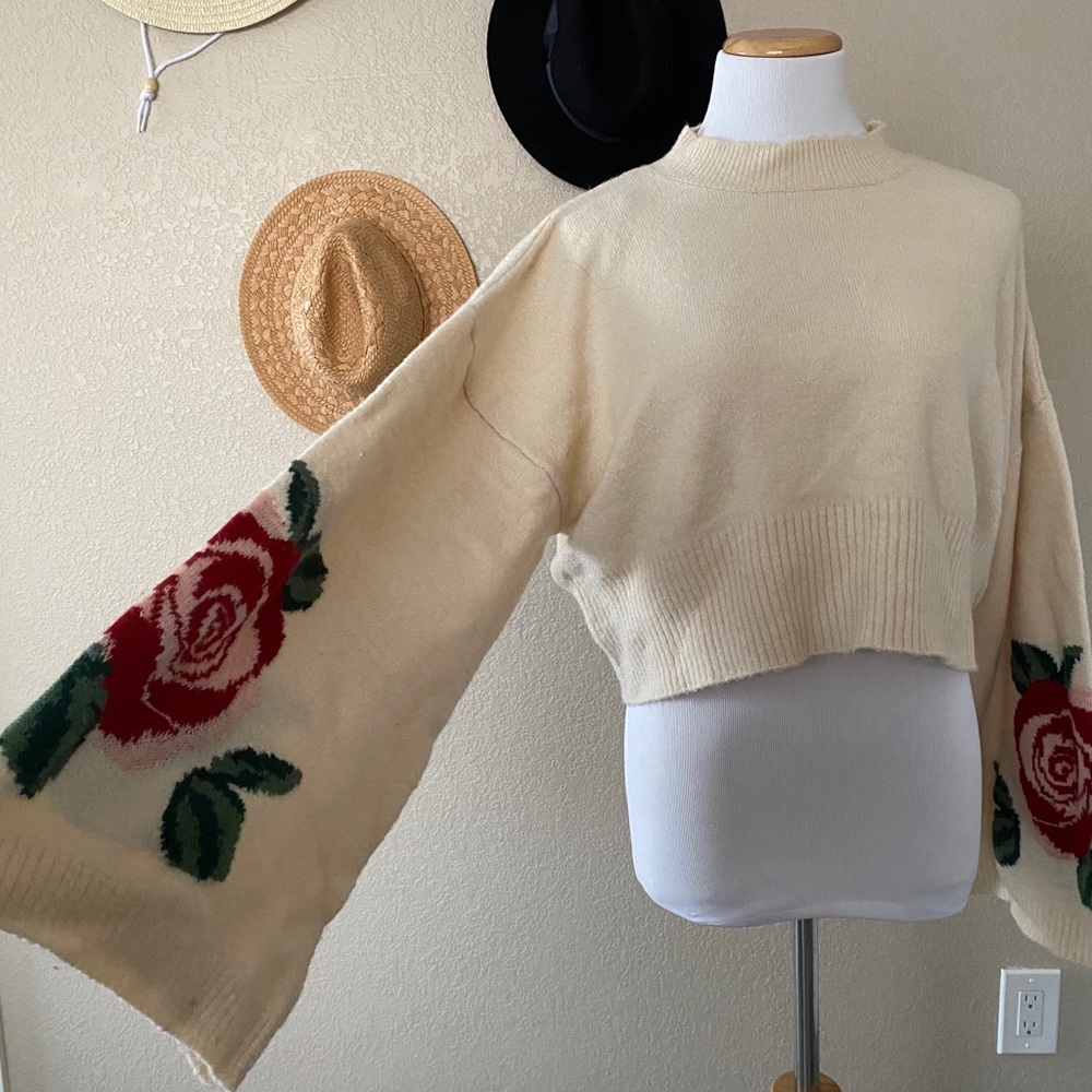 Cream mock neck sweater